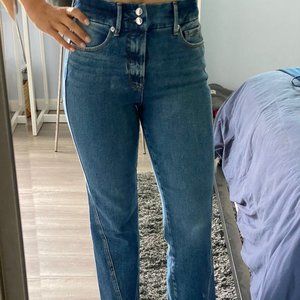 Good American Double Button and Twisted Seam Denim